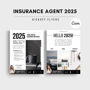 Insurance Agent 2025 Kickoff Flyer Letter | Kick off 2025 Insurance Agency | Editable Template for Insurance | CANVA Insurance Marketing