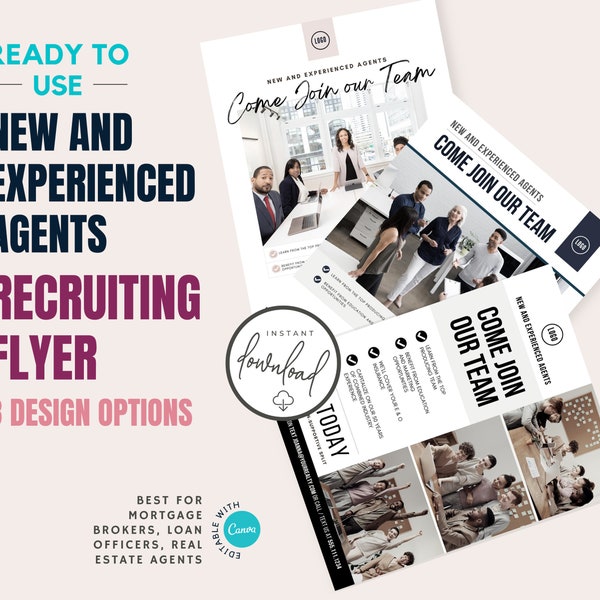 Real Estate Recruiting Flyer | Realtor Hiring | Real Estate Team Flyer | Real Estate Template | Insurance Hiring | Mortgage Recruiting