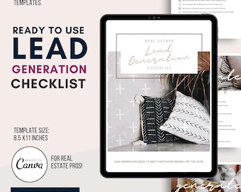 Realtor Lead Generation Checklist: Editable Canva Template (PDF)