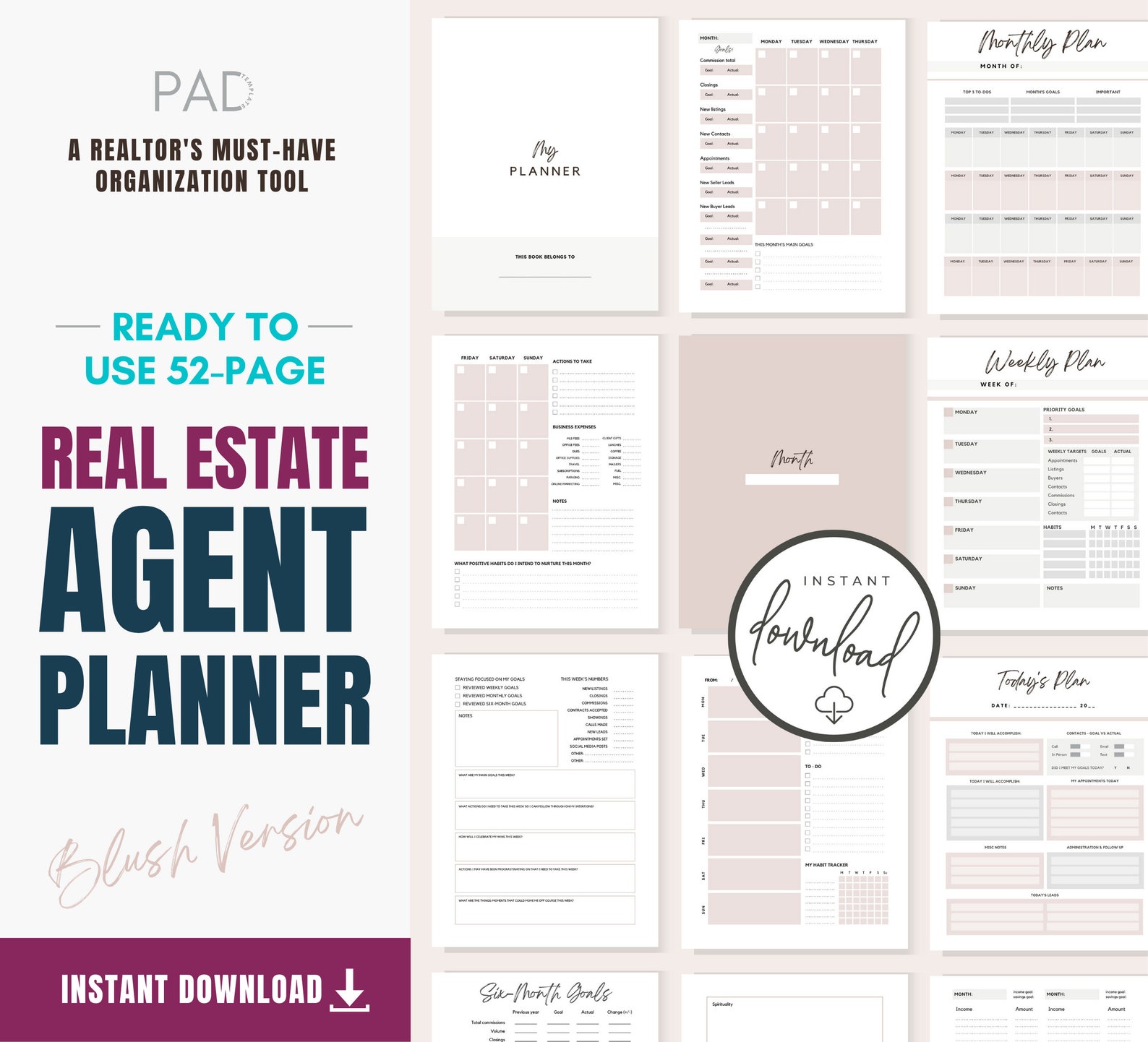 Printable Real Estate Agent Planner Complete Realtor Planner Instant Download Weekly Daily ...