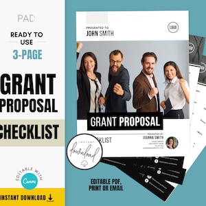 Grant Proposal Checklist for Nonprofits | Grant Checklist | Non-Profit Funding Grant Proposal | Editable CANVA Template for Grant Writing
