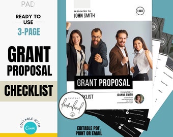 Nonprofit Grant Proposal Checklist: Editable Canva Template (Digital Download)
