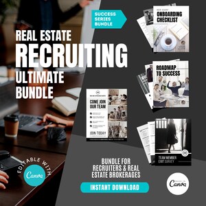 Real Estate Recruiting Templates: Ultimate Onboarding Bundle (CANVA)