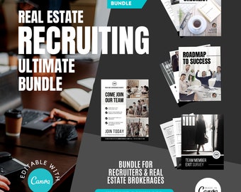 Real Estate Recruiting Templates: Ultimate Onboarding Bundle (CANVA)