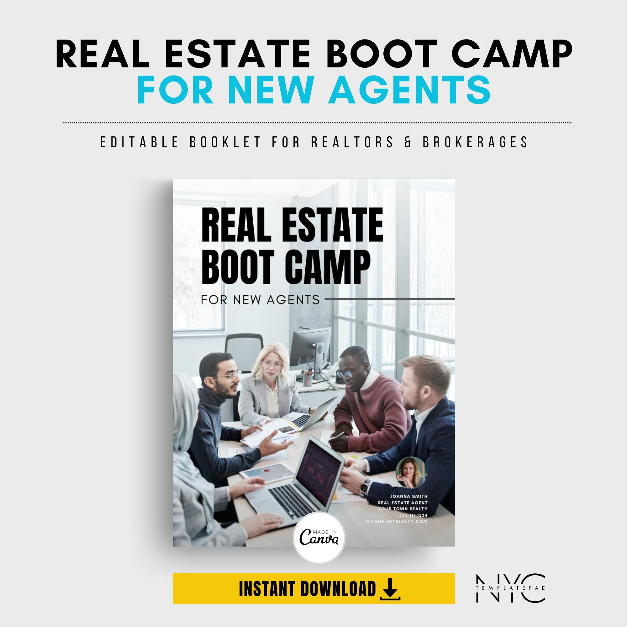 Real Estate Boot Camp Template Guide for New Agents | Ultimate Training Resource | Realtor Hiring | Real Estate On-boarding | CANVA Template