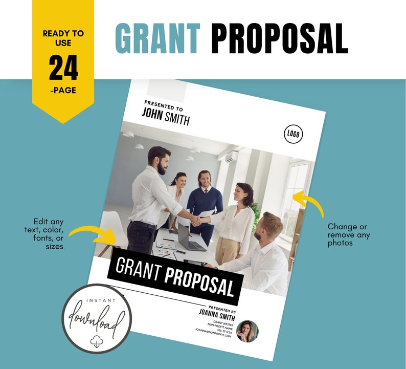 Grant Proposal Template for Nonprofits Grant Writing Etsy