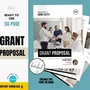 Grant Proposal Template for Nonprofits | Grant Writing | Non-Profit Funding Grant Proposal | Editable CANVA Template for Grant Writing