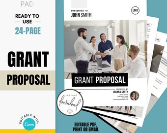 Nonprofit Grant Proposal Template: Editable CANVA Design (Digital Download)