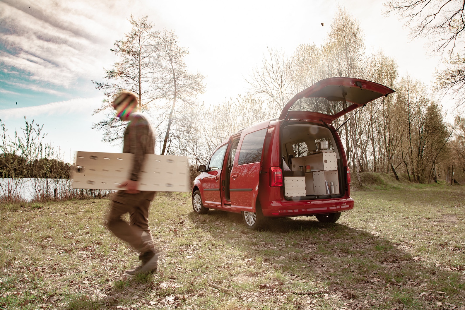 Caja de camping de madera VW Caddy | Sistema modular para dormir y ...