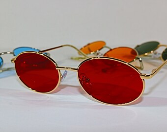 Sunglasses men Tinted Sunglasses Vintage Oval Sunglasses Sunglasses women Candy Color Sunglasses Oval Sunglasses