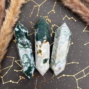 Moss Agate Double Point