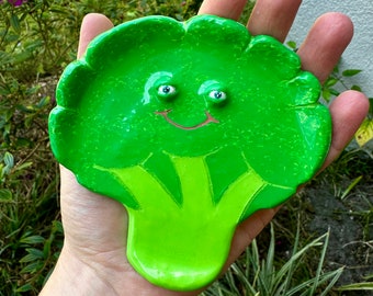 Broccoli Trinket Dish and Crystal Bundle