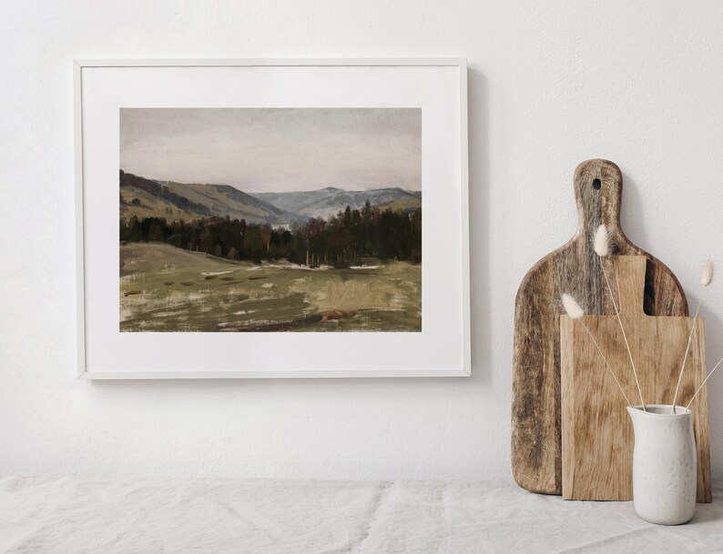 Highlands | Vintage Dark Mountain Landscape | Nature Oil Painting | Digital Download | 548 image 7