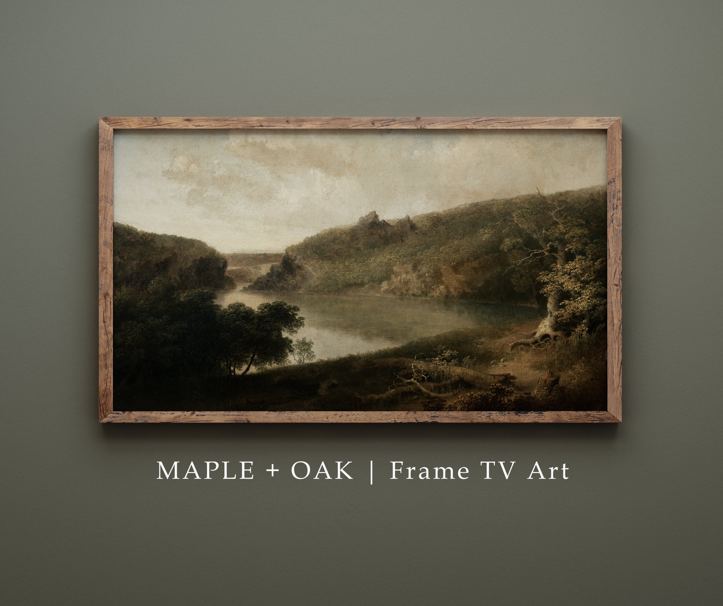 Samsung Frame TV Art | Antique Lake View Painting | DIGITAL DOWNLOAD | 296