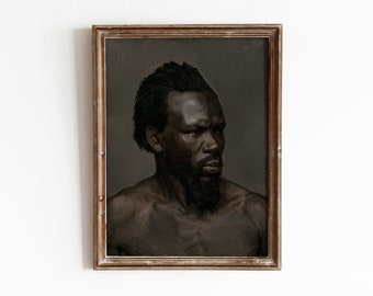 African Man Portrait | Vintage Tonal Portraiture Painting | Gentleman Artwork | Digital Download | 758