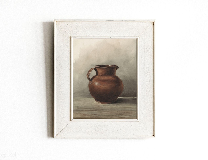Jug Still Life | Vintage Country Kitchen Art | Farmhouse Decor Watercolor Painting | DIGITAL DOWNLOAD | 126 image 4