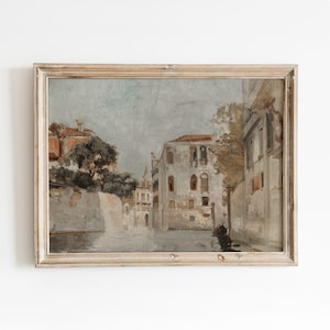 View of Venice | Vintage European City Painting | Neutral Wall Art Decor | Digital Download | 610
