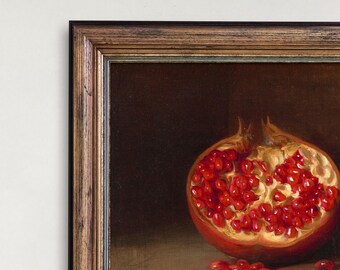 ザクロの静物画 | ヴィンテージの静物画フルーツアート | デジタル