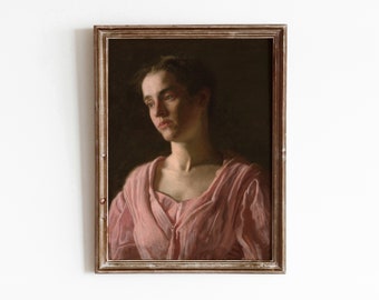 Portrait in Pink | Vintage Woman Portraiture | Pink Decor | Victorian Lady Art | DIGITAL PRINT | 12