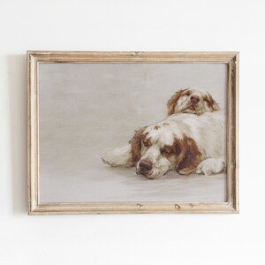 Sweet Slumber | Vintage Sleeping Dogs Painting | Man&#39;s Best Friend Art | Digital Download | 757