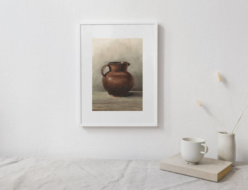 Jug Still Life | Vintage Country Kitchen Art | Farmhouse Decor Watercolor Painting | DIGITAL DOWNLOAD | 126 image 2