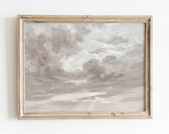 After the Storm | Vintage Cloud Study | Cloudy Sky Painting | Nursery Art | Digital Download | 571