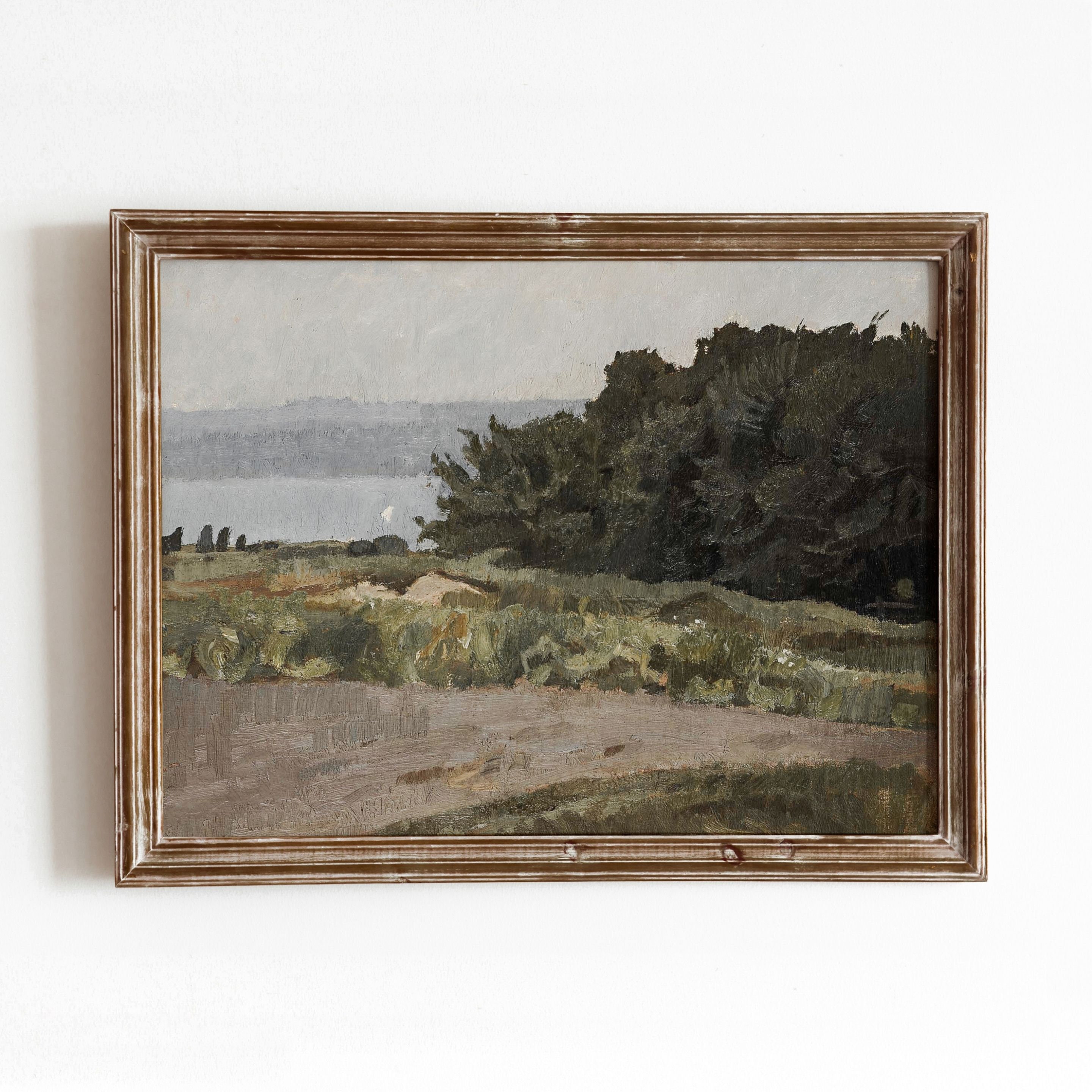 油絵　昔のドイツ・ミュンヘン風景 バイエルンの風景画 | ドイツの田園風景画 | テクスチャのある油絵