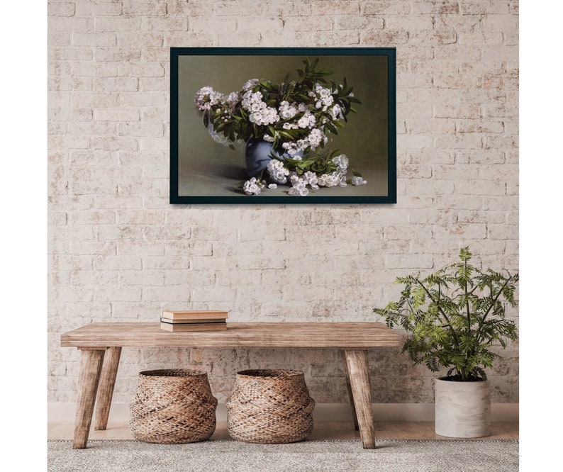 Mountain Laurels | Vintage Flower Still Life | Botanical Oil Painting | Printable Art | 69 image 4