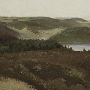 Danish Landscape Vintage Jutland Landscape Painting European Art Brown and Green Neutral Art Digital Download 178 image 5