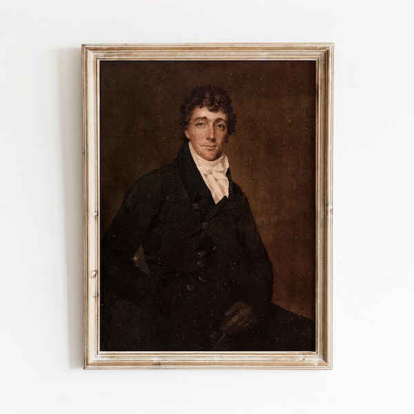 Dashing Man | Vintage Portrait Painting | Antique Decor | Victorian Gentleman Artwork | Digital Download | 329
