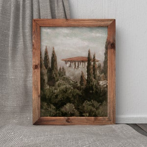 Umbria Vintage Italian Landscape Rural Italy Oil Painting Villa Art Digital Download 642 image 2