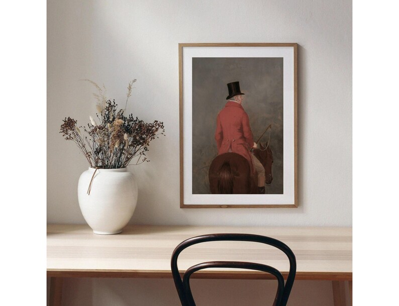 Gentlemen in Top Hats Set | Vintage Set of 2 Portrait Paintings | Skating Horseback Riding Art | Digital Download | 390 image 5