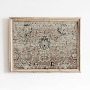 Afghan Rug | Vintage Carpet Fragment Art | Printable Tapestry Design | Digital Download | 595