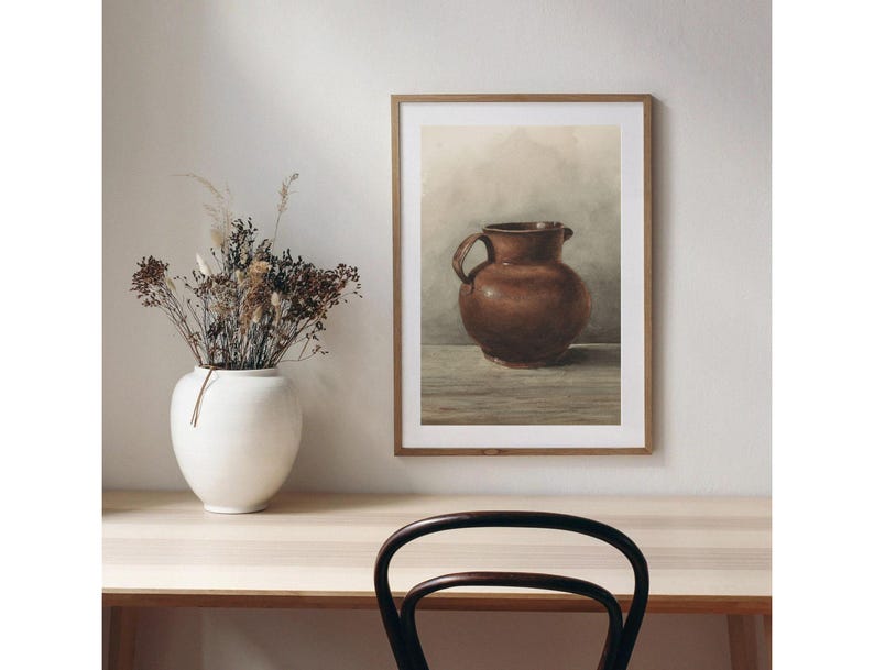 Jug Still Life | Vintage Country Kitchen Art | Farmhouse Decor Watercolor Painting | DIGITAL DOWNLOAD | 126 image 5