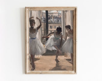 Ballet Rehearsal | Vintage Dance Studio Painting | Ballerinas Dancers Girls Oil Painting | Digital Download | 49