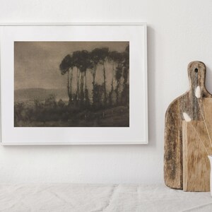 Tonal Valley | Vintage Moody Landscape Art | Brown and Black | Gloomy Artwork | Digital Download | 377 image 6