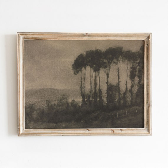 Tonal Valley | Vintage Moody Landscape Art | Brown and Black | Gloomy Artwork | Digital Download | 377