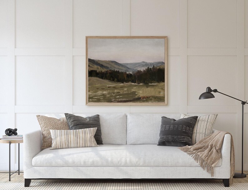 Highlands | Vintage Dark Mountain Landscape | Nature Oil Painting | Digital Download | 548 image 5