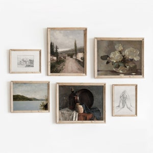 Set of 6 European Prints Vintage Gallery Wall Set Neutral Decor Art ...