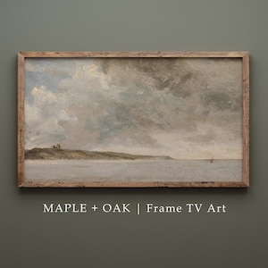 Samsung Frame TV Art | Vintage Grey Coast Painting | DIGITAL DOWNLOAD | 173