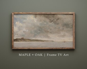 Samsung Frame TV Art | Vintage Grey Coast Painting | DIGITAL DOWNLOAD | 173