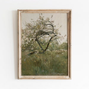 Peach Tree | Vintage Nature Painting | Flower Blossoms | Antique Landscape Art | Digital Download | 88