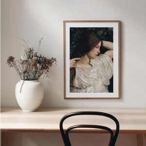 Brunette Woman | Vintage Portrait Painting | Lady Oil Painting Artwork | Digital Download | 460 image 7