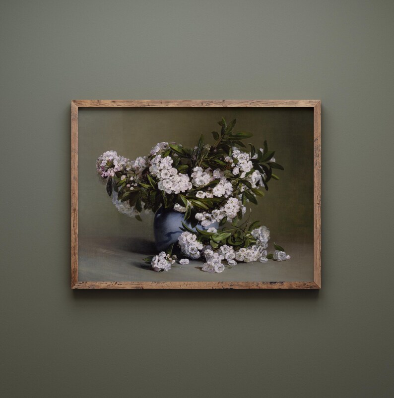 Mountain Laurels | Vintage Flower Still Life | Botanical Oil Painting | Printable Art | 69 image 2