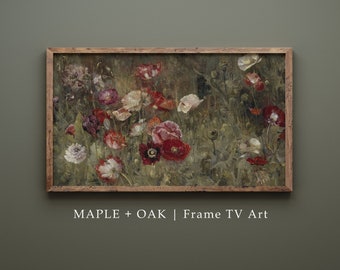 Samsung Frame TV Art | Vintage Bed of Poppies Painting | DIGITAL DOWNLOAD | 299