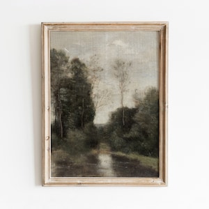 The Marshes of Cuincy | Vintage Landscape Oil Painting | Antique Art | Digital Download | 768