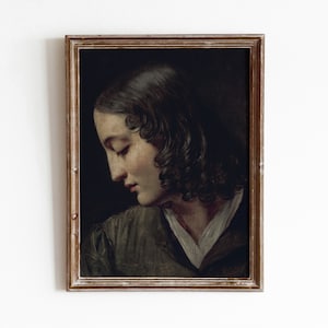 Portret francuski | Portret kobiety w stylu vintage | Widok z boku paryskiej damy | Pobieranie cyfrowe | 788