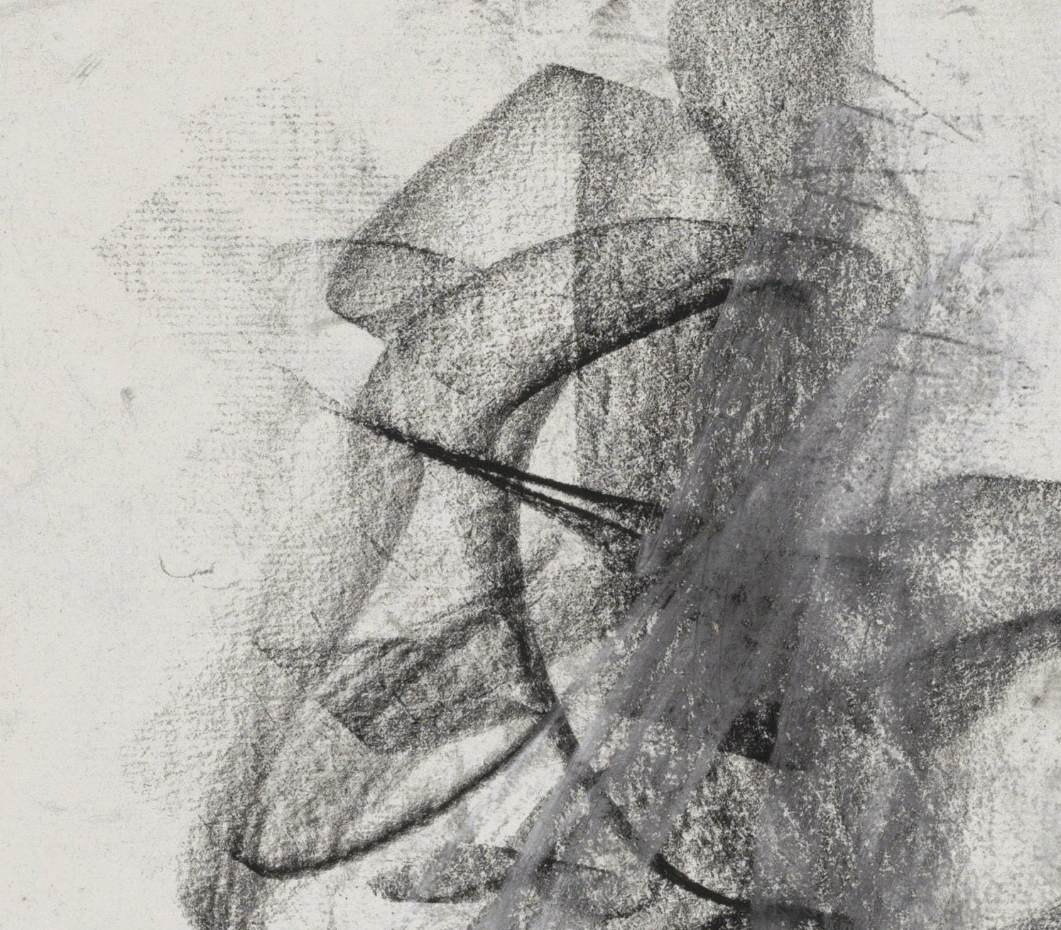 Chaos | Vintage Abstract Charcoal Drawing | Black and White Line Art ...