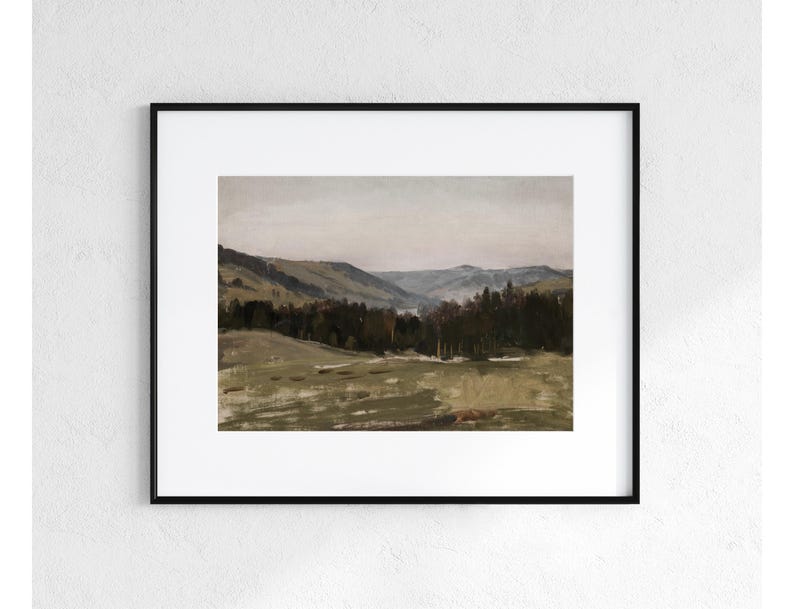 Highlands | Vintage Dark Mountain Landscape | Nature Oil Painting | Digital Download | 548 image 4