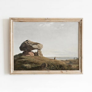 The Stone Monument | Vintage Ancient Landscape Painting | European Art | Digital Download | 500